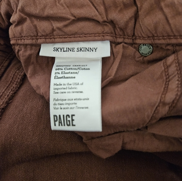 Paige Skyline Low Rise Skinny Jeans in Distressed Rust Size 28 - Picture 7 of 13